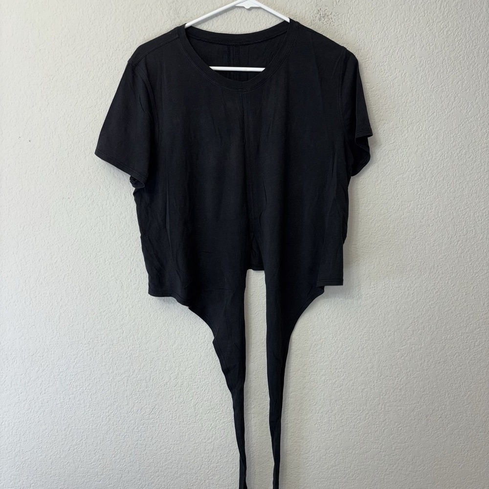 Lululemon It's A Tie Black Tee Shirt Women's Size L 10 / 12 Athletic T Shirt